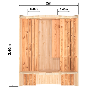 Fasssauna / Gartensauna / Banja / Round 2,4 m mit Balkon